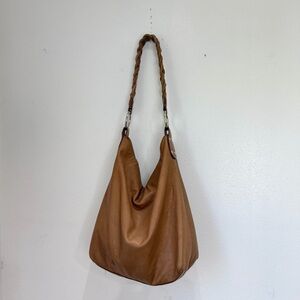 Vintage Tan Leather Hobo Purse